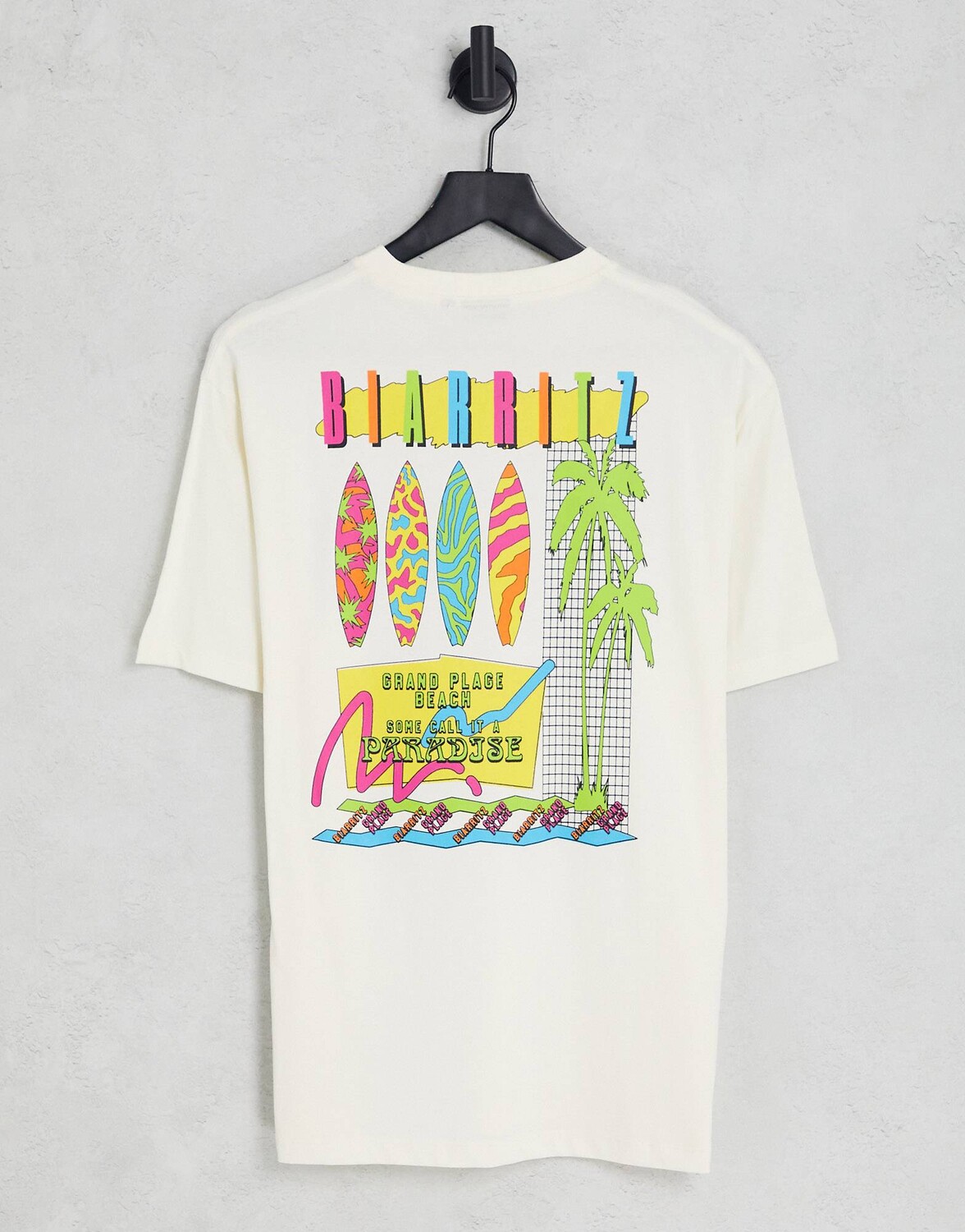 

Свободная белая футболка ASOS DESIGN с принтом в стиле ретро на спине ASOS DESIGN