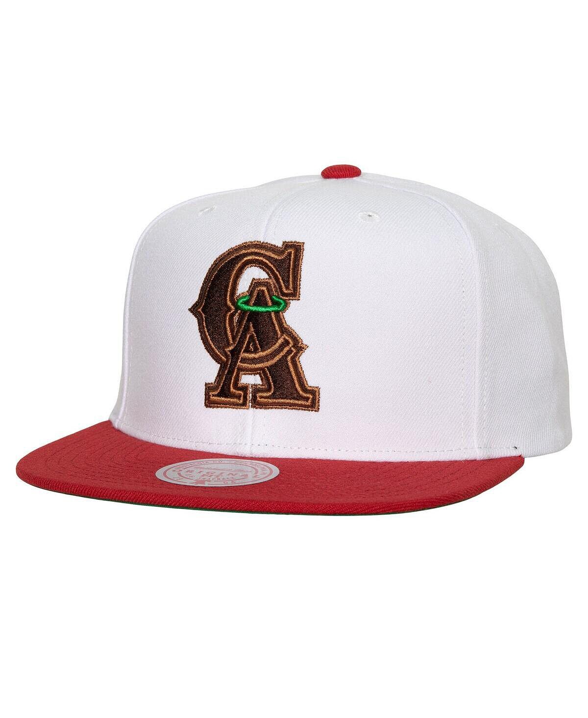 мужская белая футболка mitchell Мужская белая кепка Snapback California Angels Hometown Mitchell & Ness