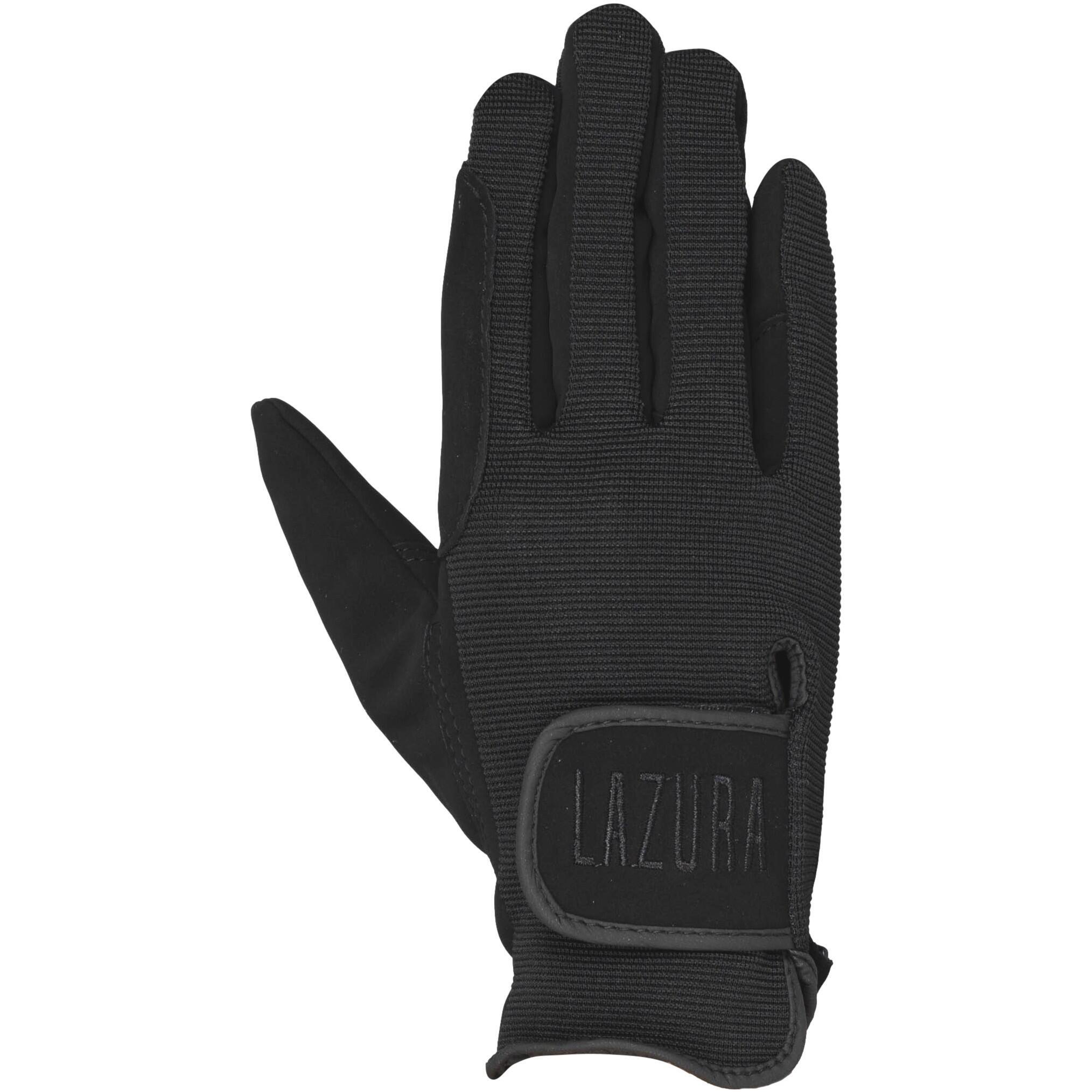 защитные противоскользящие перчатки для верховой езды Перчатки Lazura для верховой езды Action Stretch, черный