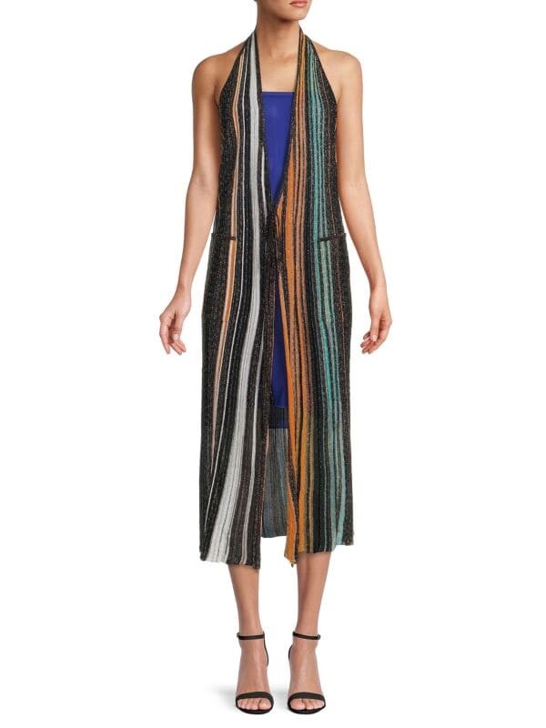 

Платье Missoni миди в полоску с эффектом металлик, мультиколор