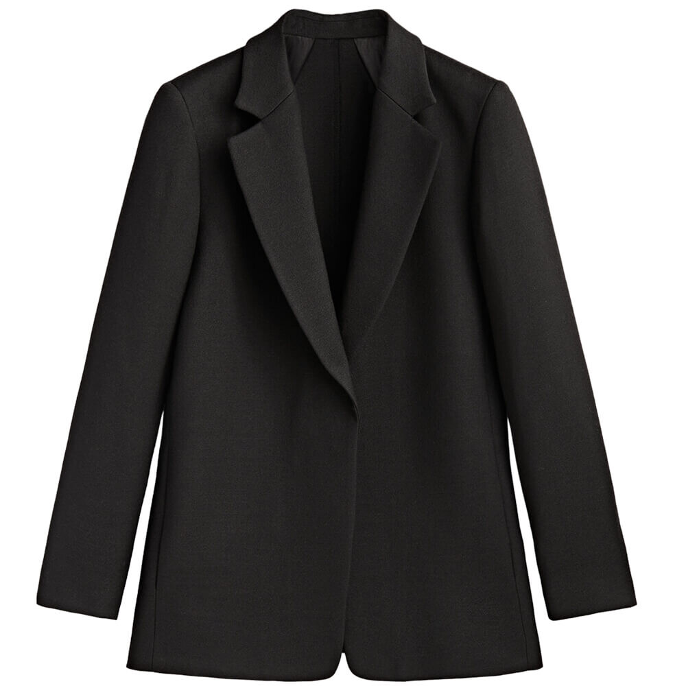 

Пиджак Massimo Dutti Micro-textured Open, черный