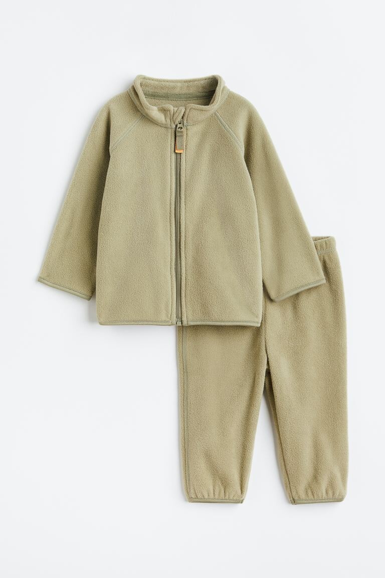

Комплект из 2 предметов из флиса H&M, светло-зеленый хаки