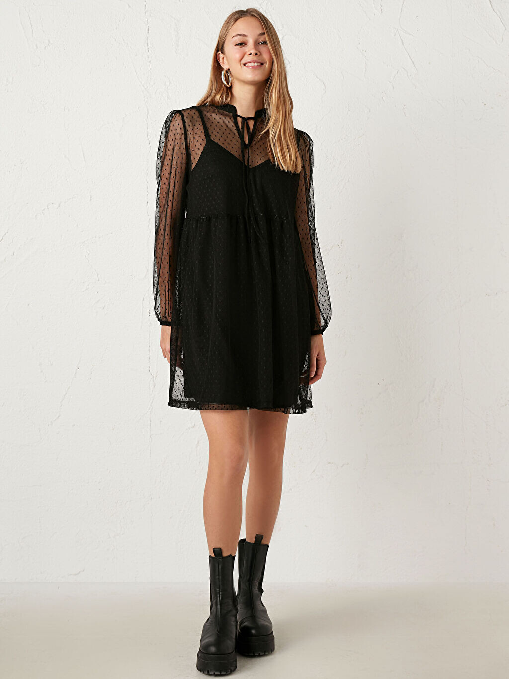 

Платье из тюля с длинными рукавами LCW Casual