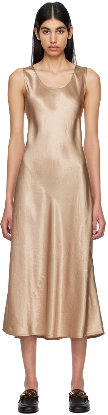 

Золотое расклешенное платье-миди Max Mara Leisure