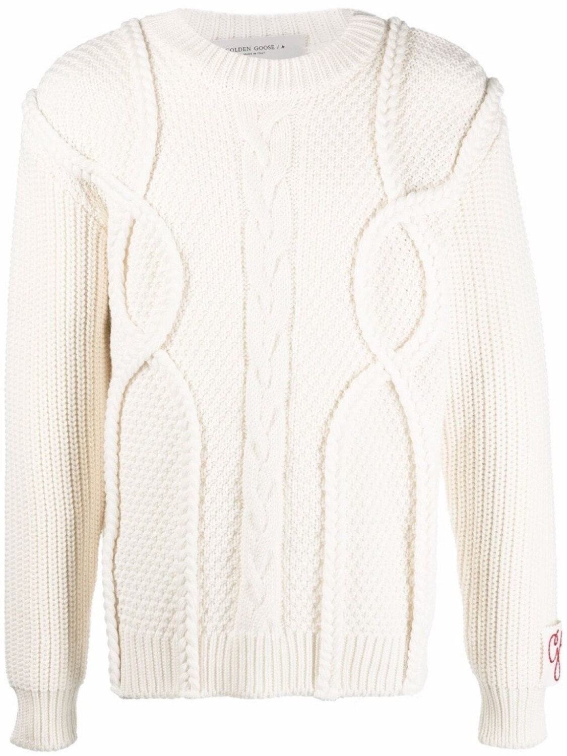 

Golden Goose шерстяной джемпер фактурной вязки, белый