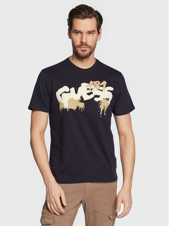 

Футболка узкого кроя Guess, синий