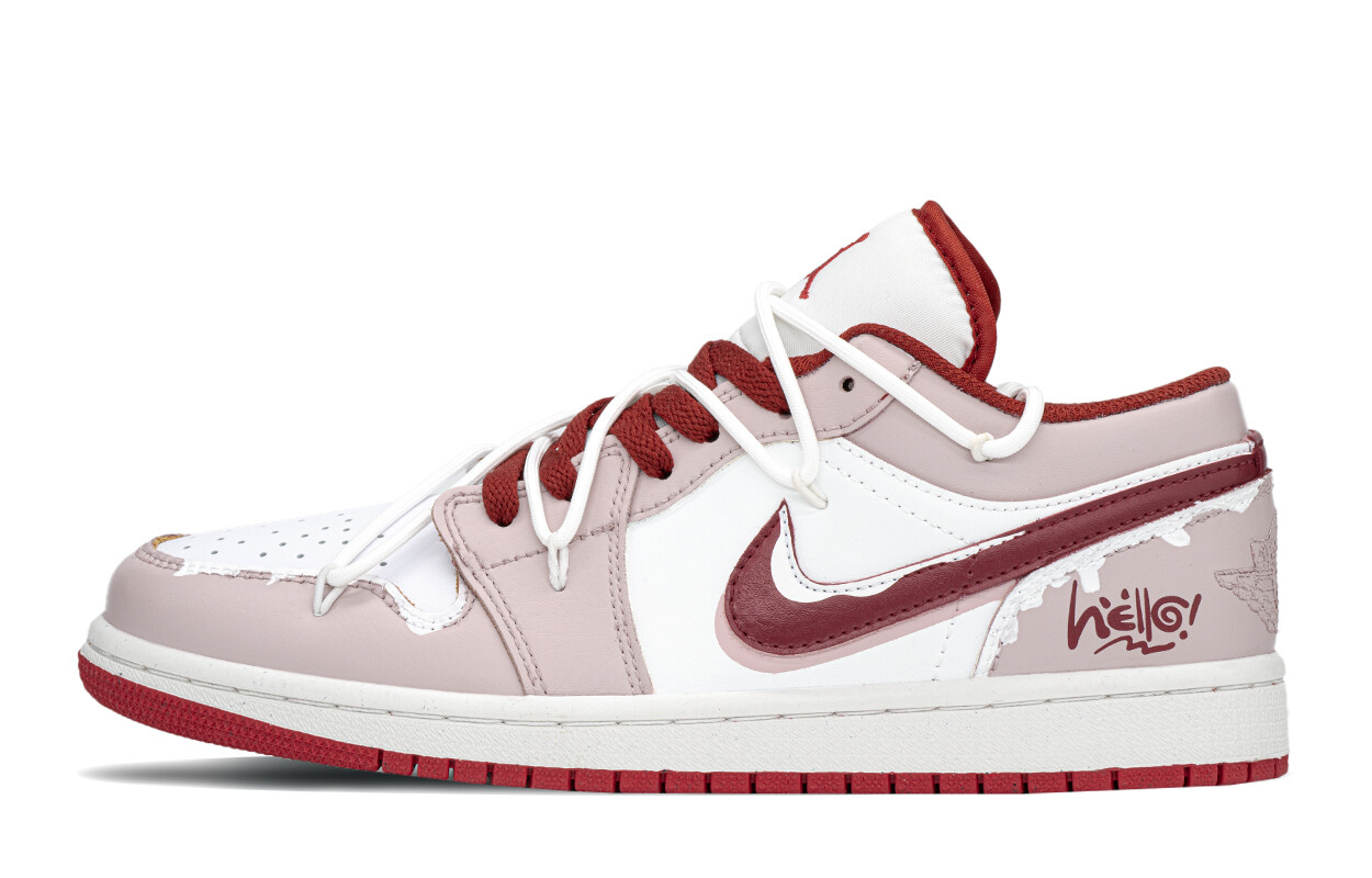 

Кроссовки Air Jordan 1 Vintage Basketball Shoes Women's Low-top Red, красный
