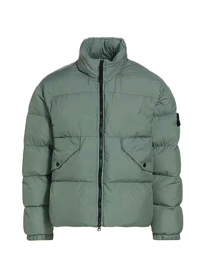 

Пуховик с жатым репсовым рисунком Stone Island, цвет sage