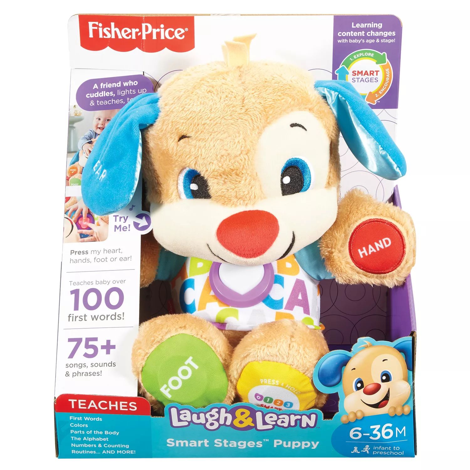 Fisher-Price Смейся и учись Smart Stages Puppy Fisher-Price каталка ходунки fisher price smart stages puppy walker