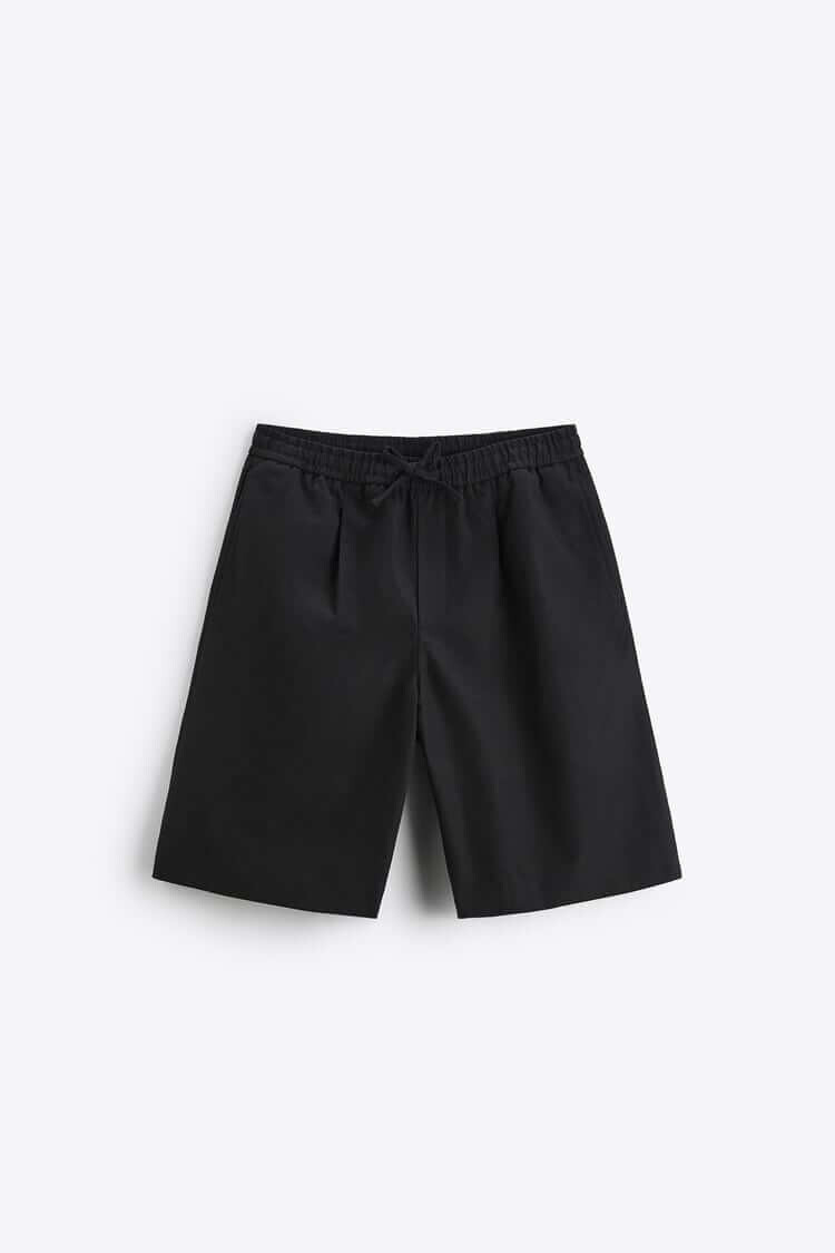 

Шорты Zara Pleated Bermuda, чёрный