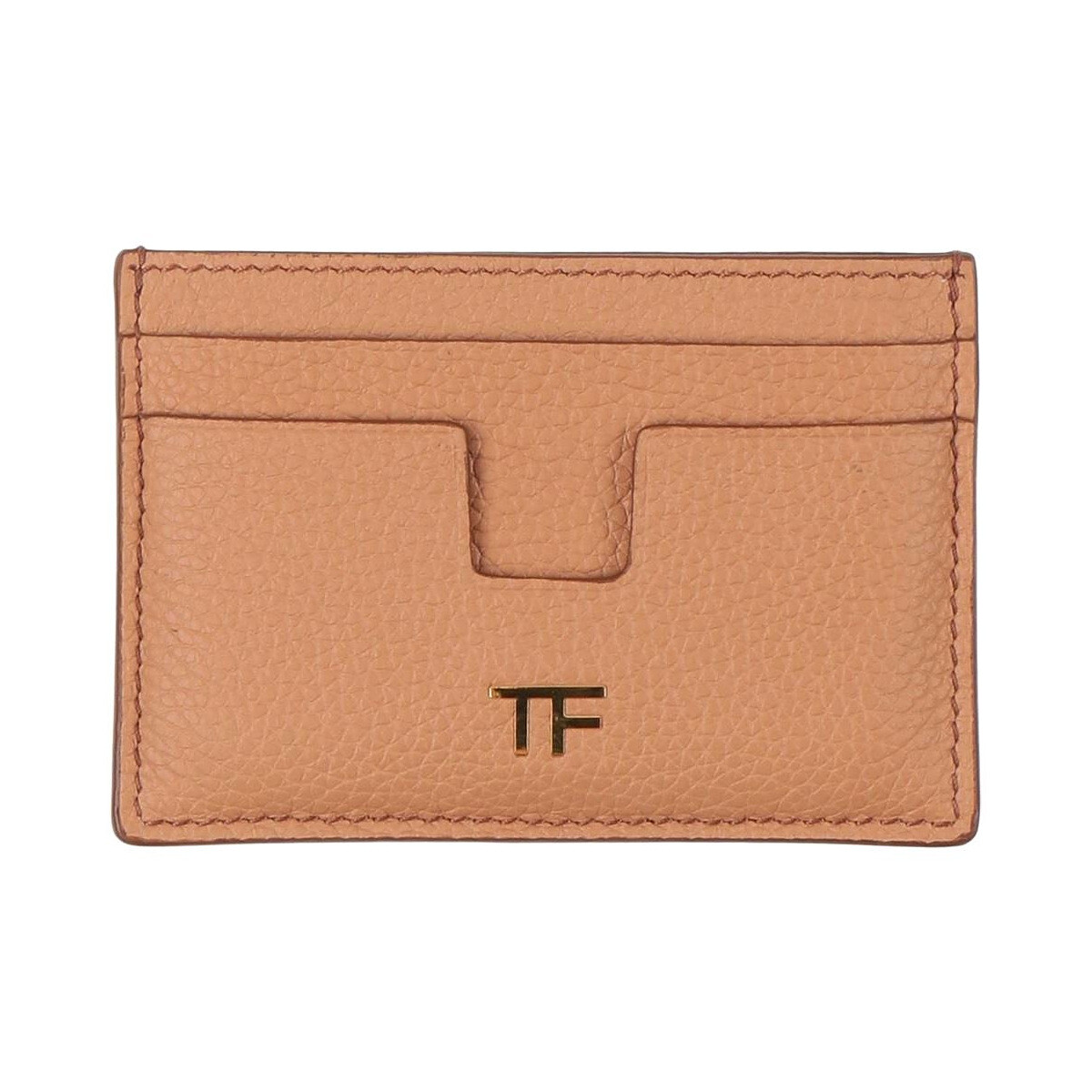 

Кожаный держатель для карт Tom Ford, бежевый