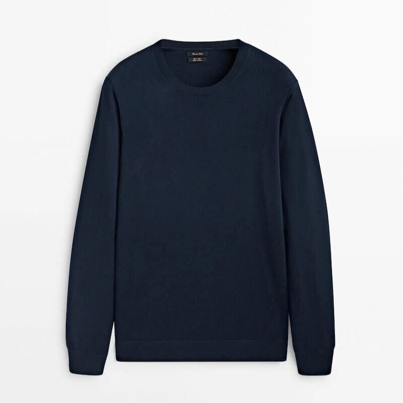 

Свитер Massimo Dutti Crew Neck, темно-синий