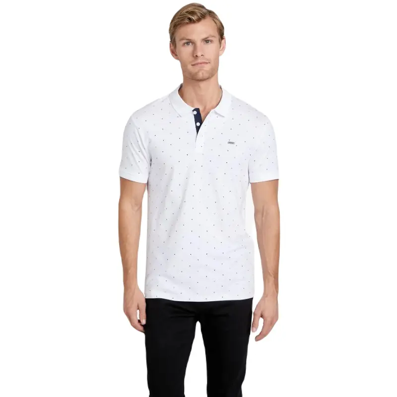 

Футболка Guess Factory Eco Dev Geometric Polo, белый