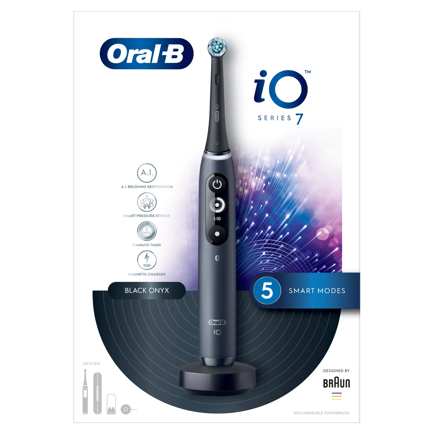

Oral-B IO 7 Black магнитная зубная щетка для чистки зубов, 1 упаковка