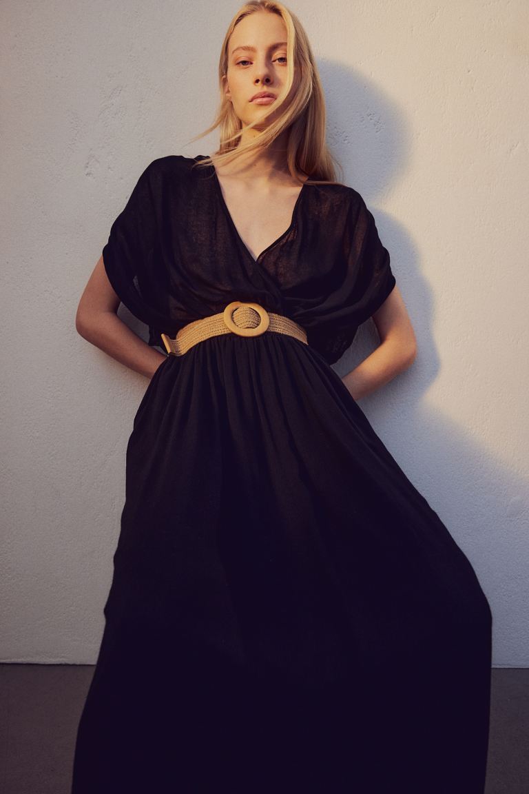 Платье с поясом H&M, черный