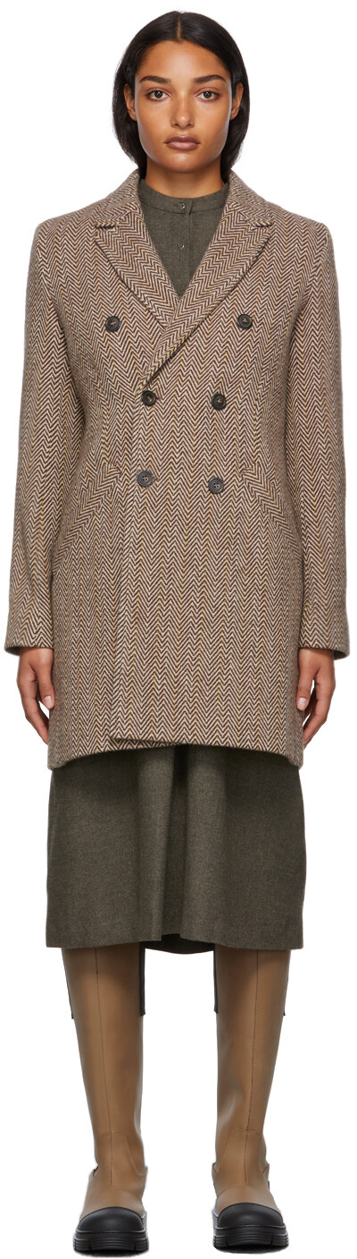 

Коричневое двубортное пальто Joan A.P.C., Коричневый