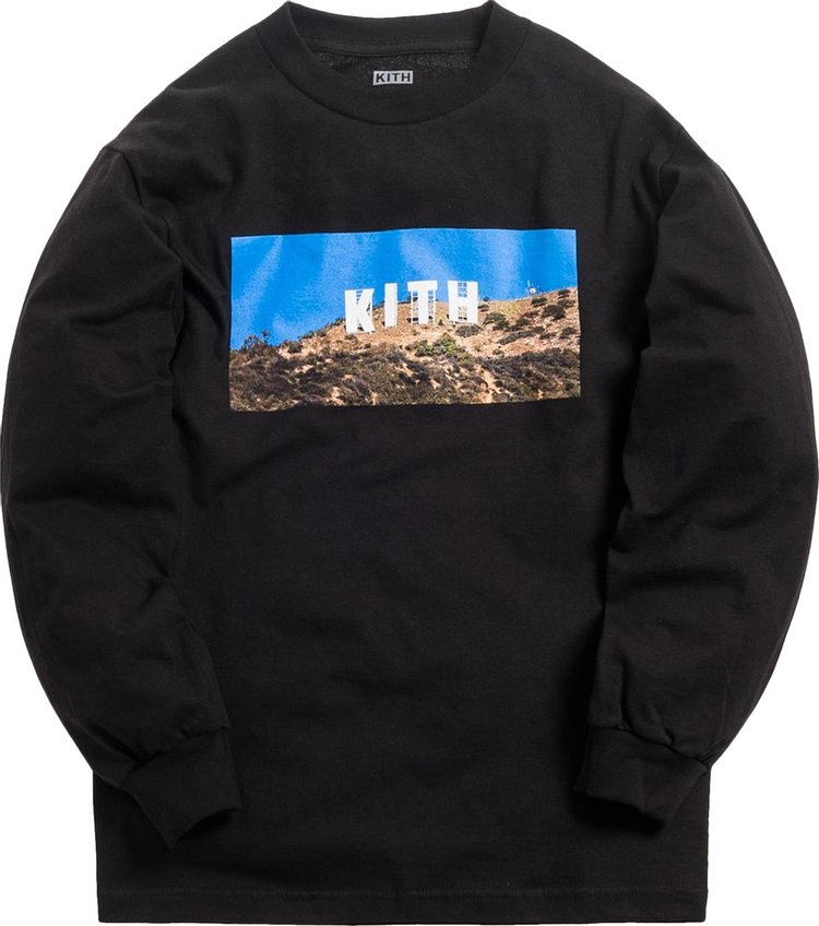 Футболка Kith Hollywood Long-Sleeve T-Shirt 'Black', черный - фото