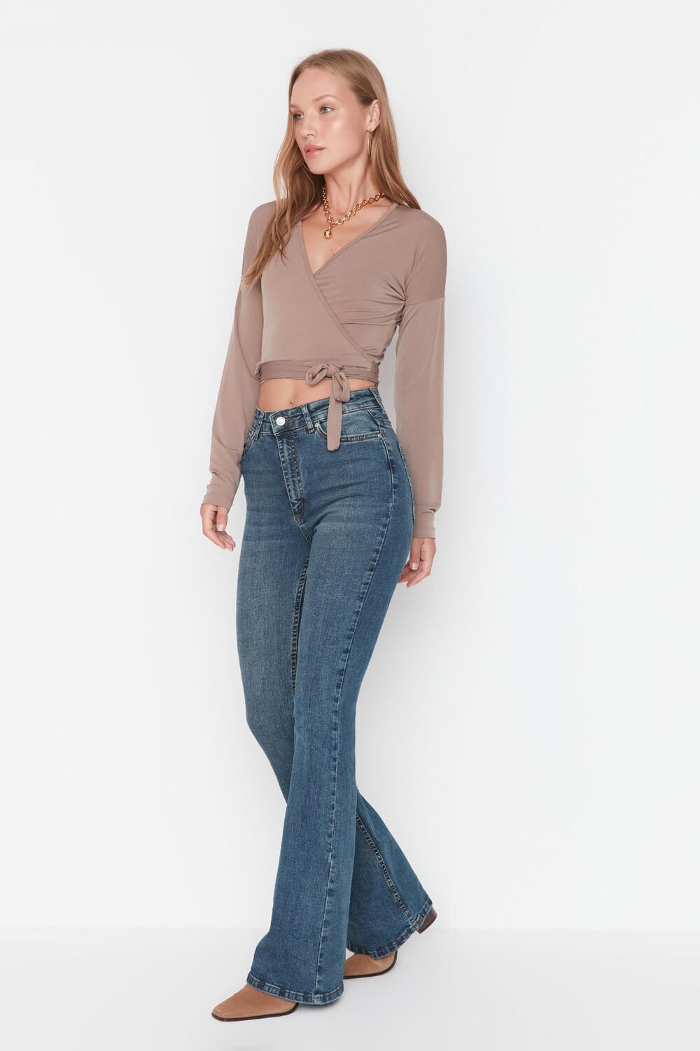 

Джинсы - Синий - Bootcut Trendyol, синий