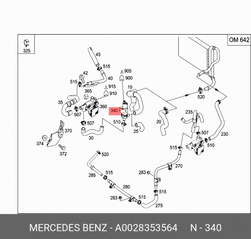 Помпа, водяной насос MB MERCEDES-BENZ A002 835 35 64 помпа водяной насос mercedes benz a2762001301