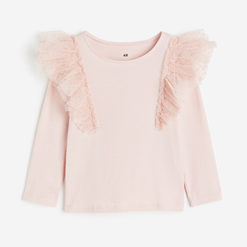 

Топ H&M Kids Ruffle-trimmed, светло-розовый