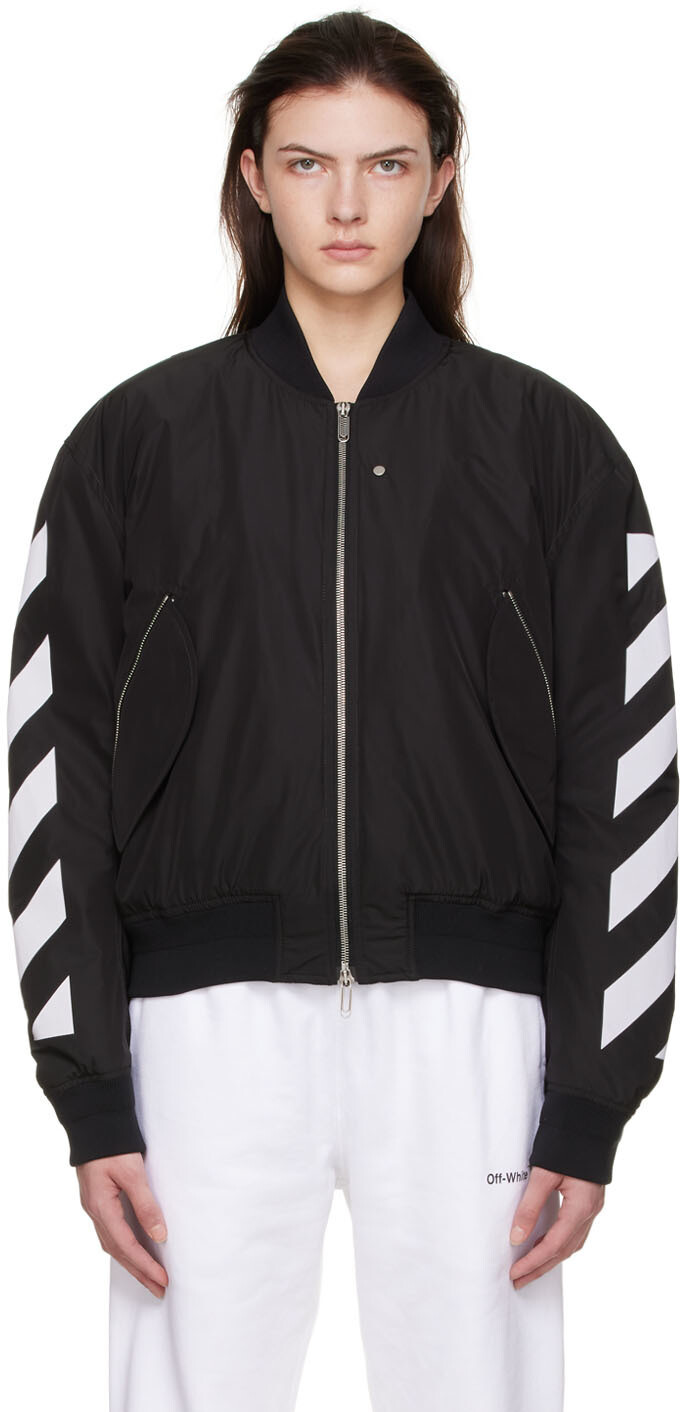 

Черный бомбер Diag Off-White