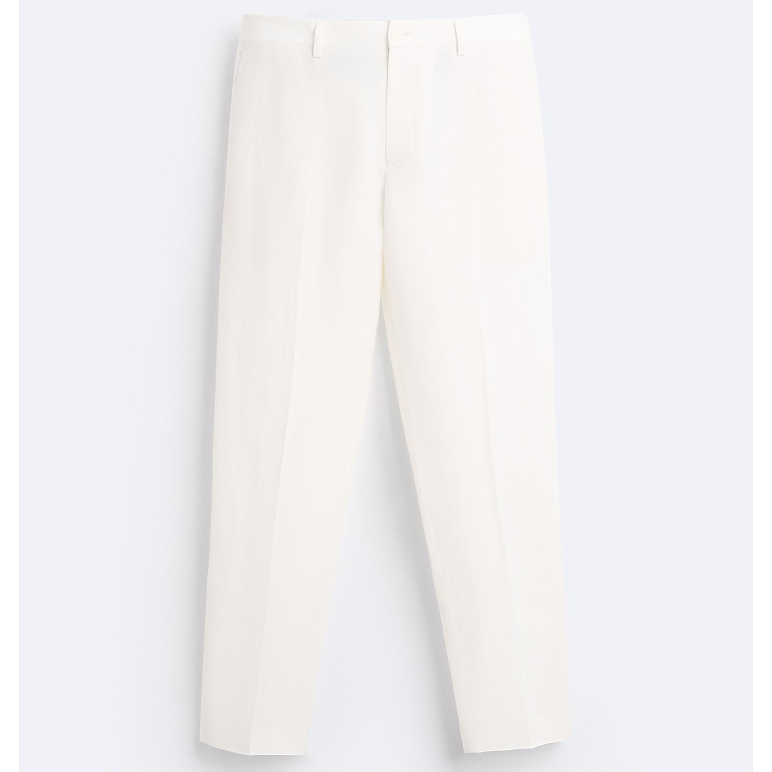 Брюки Zara Zara 100% Linen Suit, белый брюки zara relaxed fit 100% linen белый
