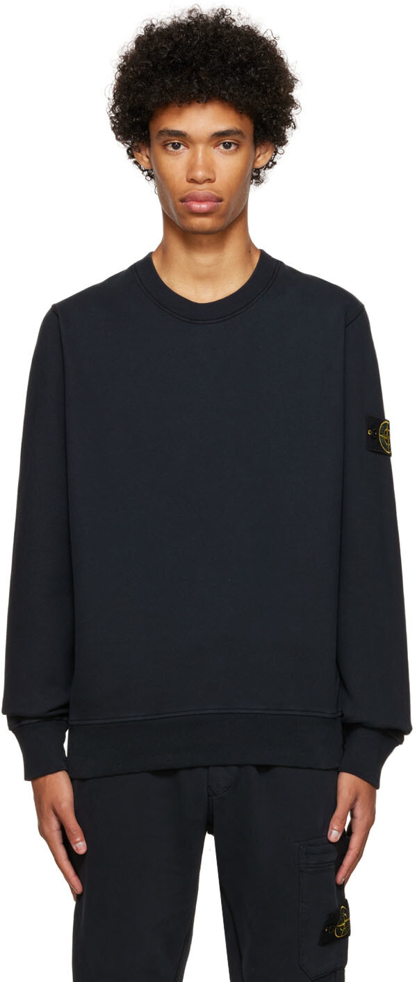 

Темно-синяя толстовка с нашивкой Stone Island, Синий