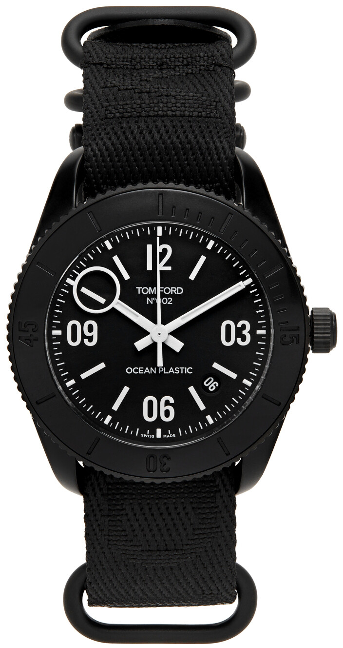

Черные пластиковые спортивные часы No.002 Ocean TOM FORD