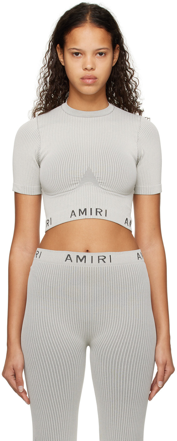 

Серый топ с круглым вырезом AMIRI