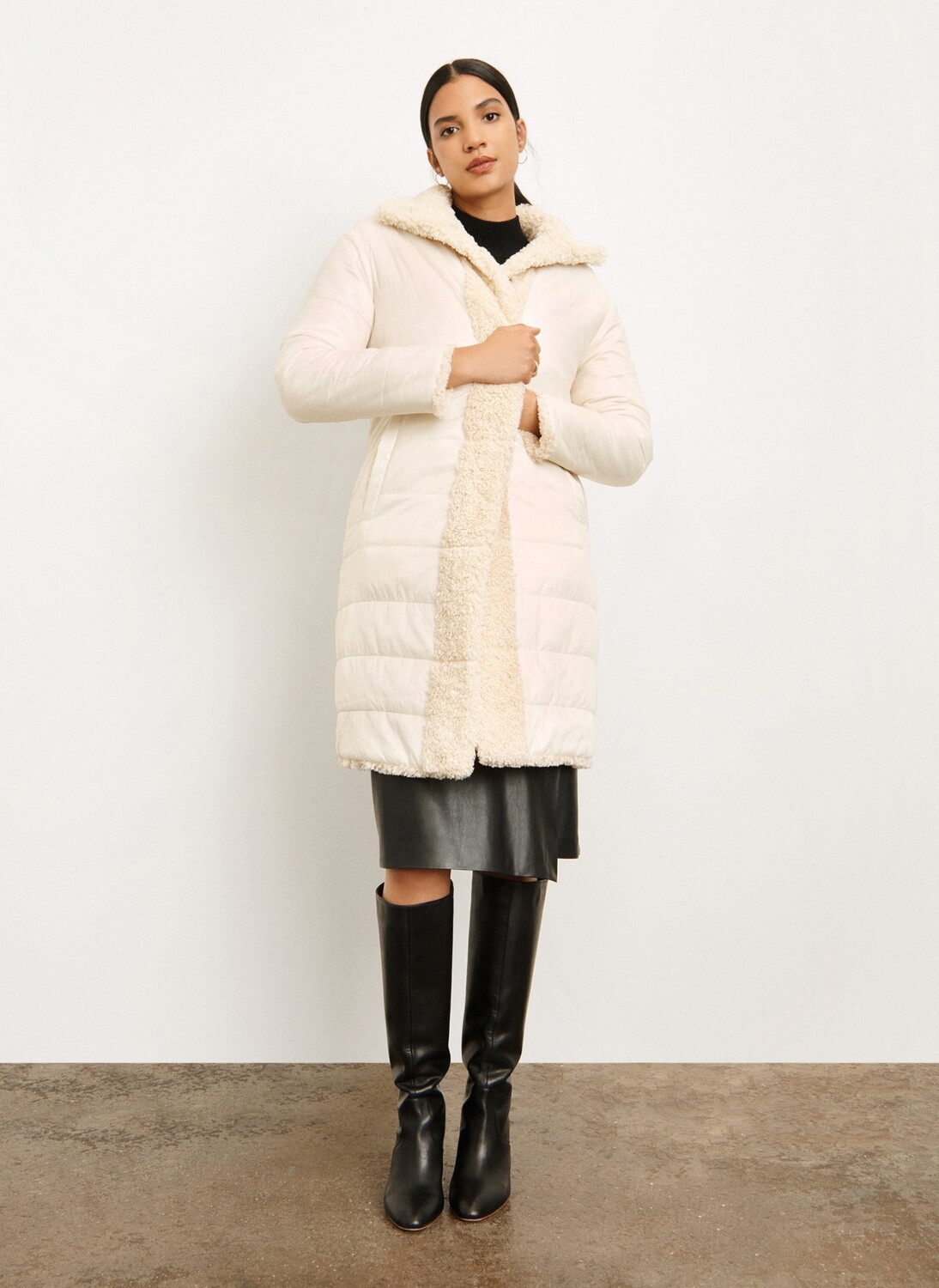 

Пуховик двусторонний sherpa Donna Karan, Белый