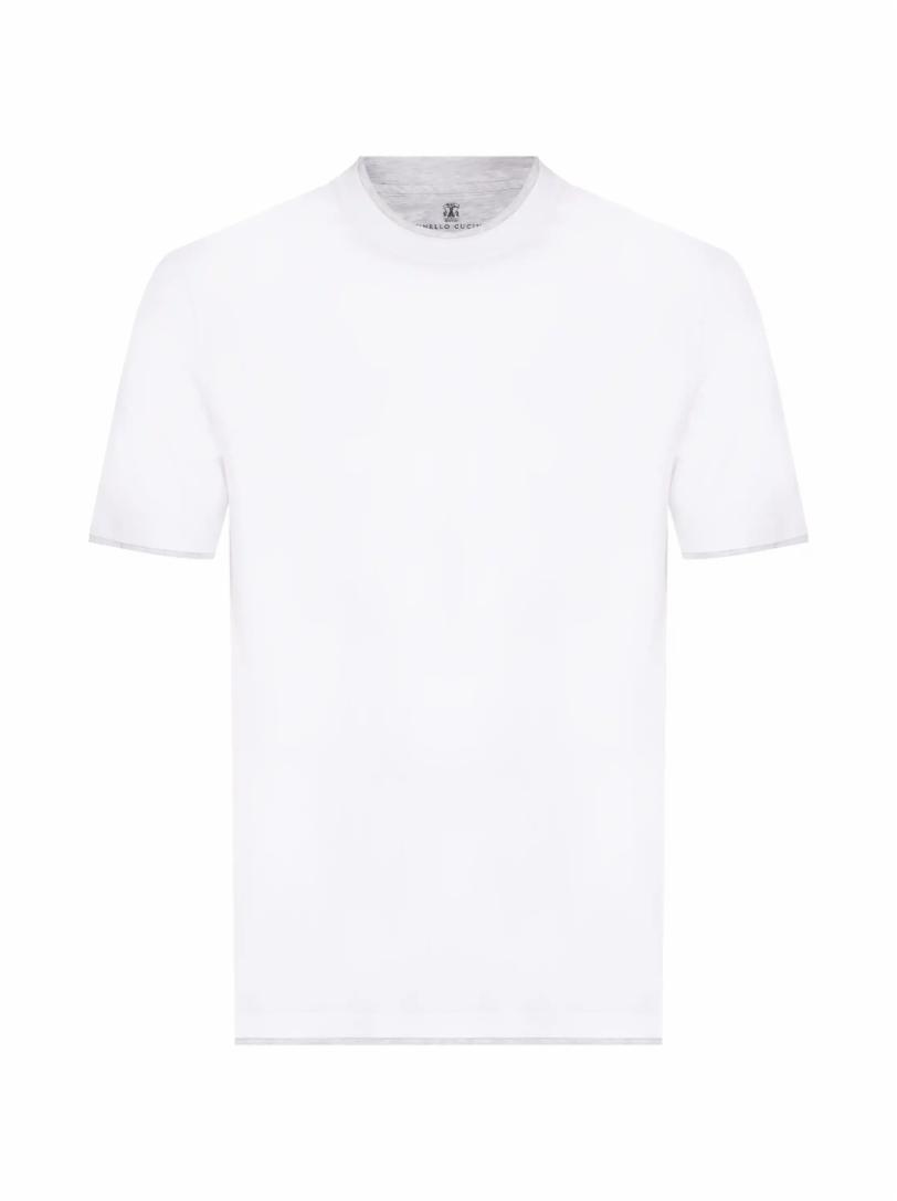 цена Хлопковая футболка с эффектом многослойности Brunello Cucinelli