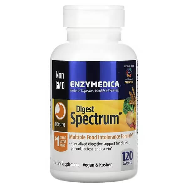 Ферменты Digest Spectrum 120 капсул, Enzymedica ферменты digest gold probiotics 90 капсул enzymedica