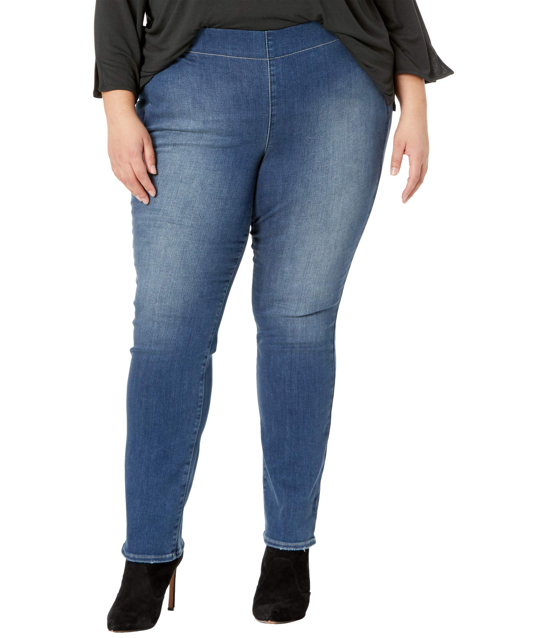 Джинсы NYDJ Plus Size, Plus Size Pull-On Straight Jeans in Clean Enchantment