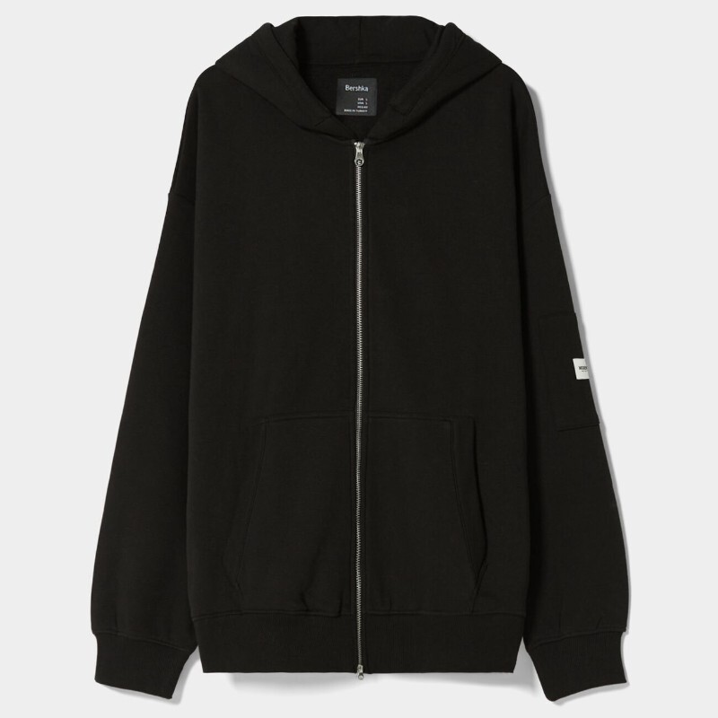 

Толстовка Bershka Zip-up, черный