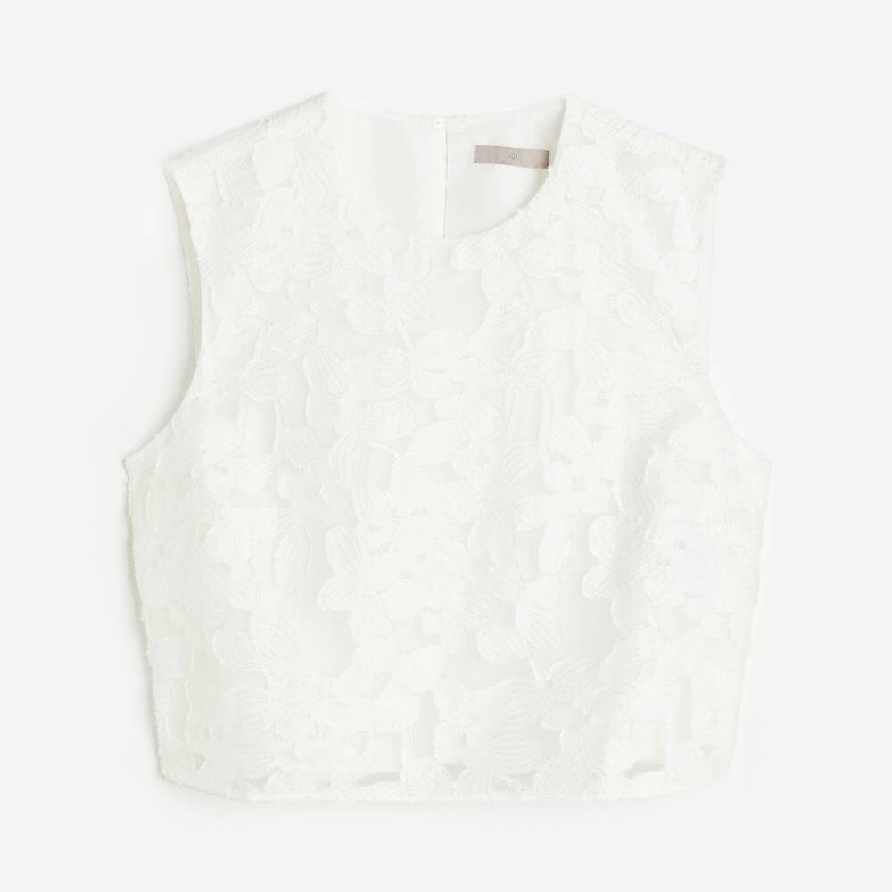 

Топ из жаккардовой ткани H&M, белый