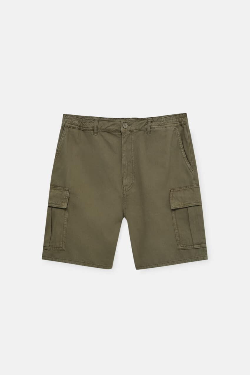 

Шорты Pull&Bear Basic Cargo Bermuda Shorts, хаки