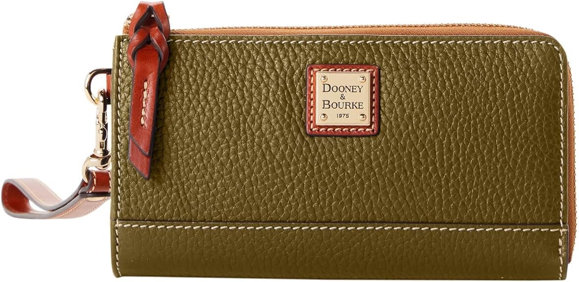 

Сумка Dooney & Bourke, ремешок на молнии с отделкой Pebble Grain, оливковый