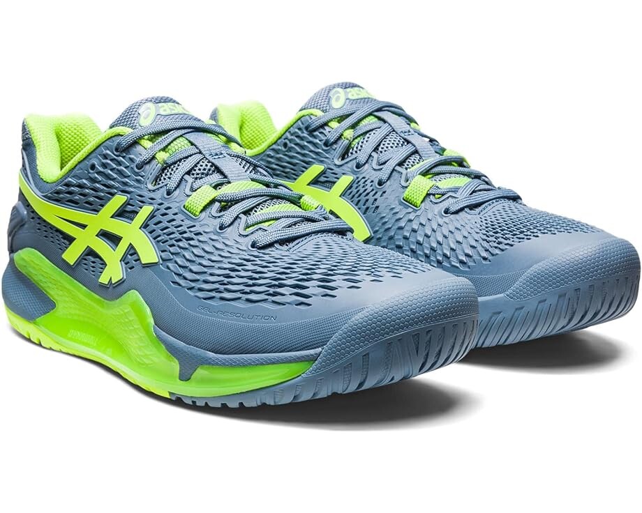 

Кроссовки ASICS Gel-Resolution 9, цвет Steel Blue/Hazard Green