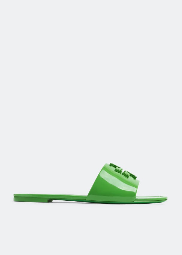 Сандалии TORY BURCH Eleanor slide sandals, зеленый цена и фото
