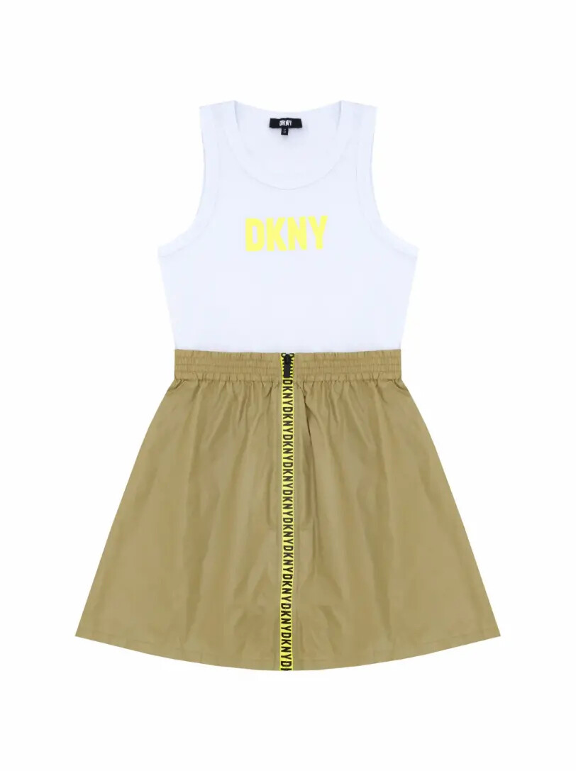 

Комбинированное платье с логотипом DKNY