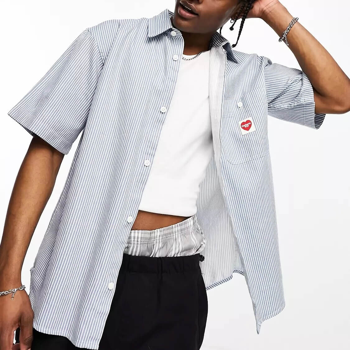 

Рубашка Carhartt WIP Terrel Stripe, синий/белый