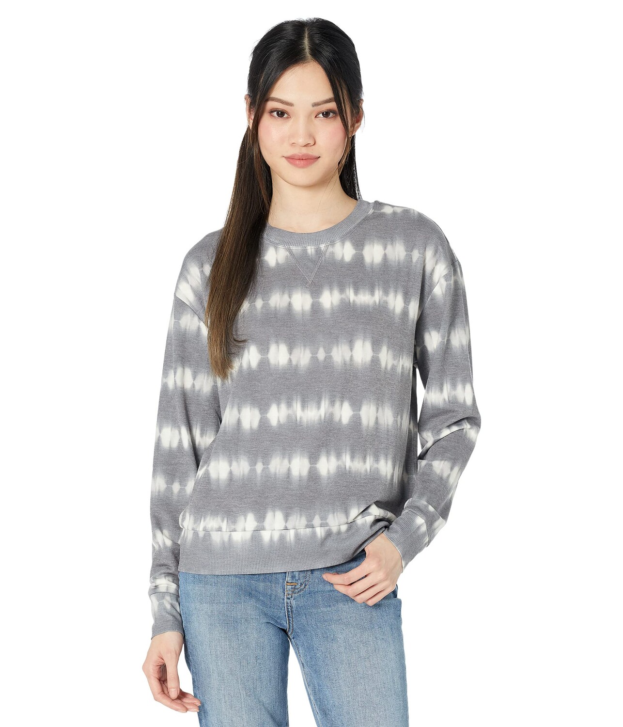 

Пуловер Three Dots, French Terry Tie-Dye Pullover, Серый, Пуловер Three Dots, French Terry Tie-Dye Pullover