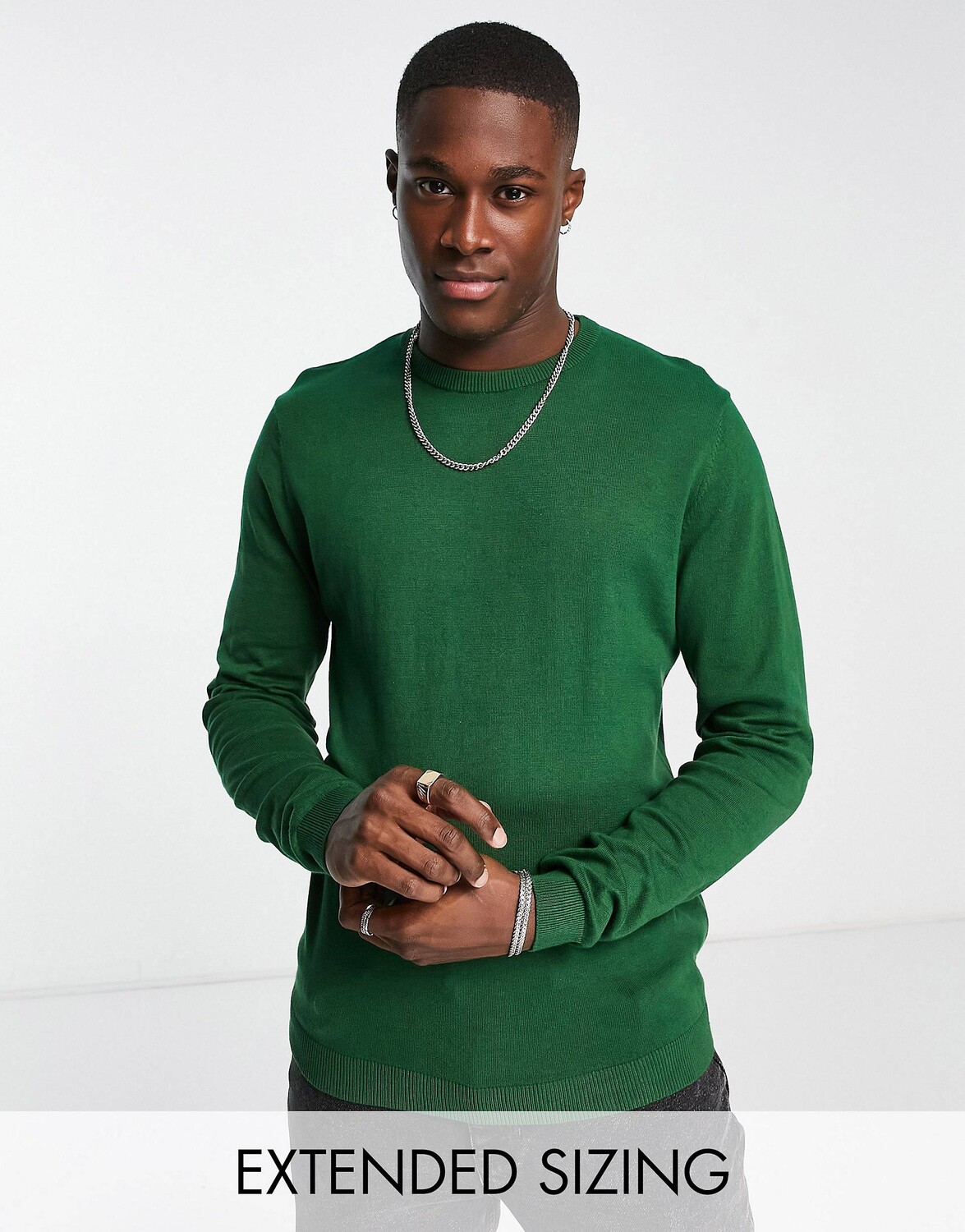 

Зеленый вязаный джемпер из хлопка ASOS DESIGN