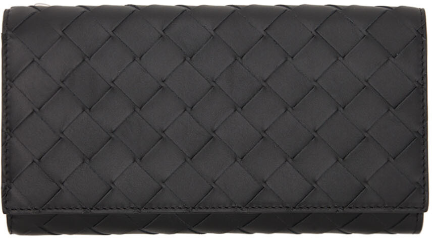 

Черный бумажник Intrecciato Zip Bifold Bottega Veneta