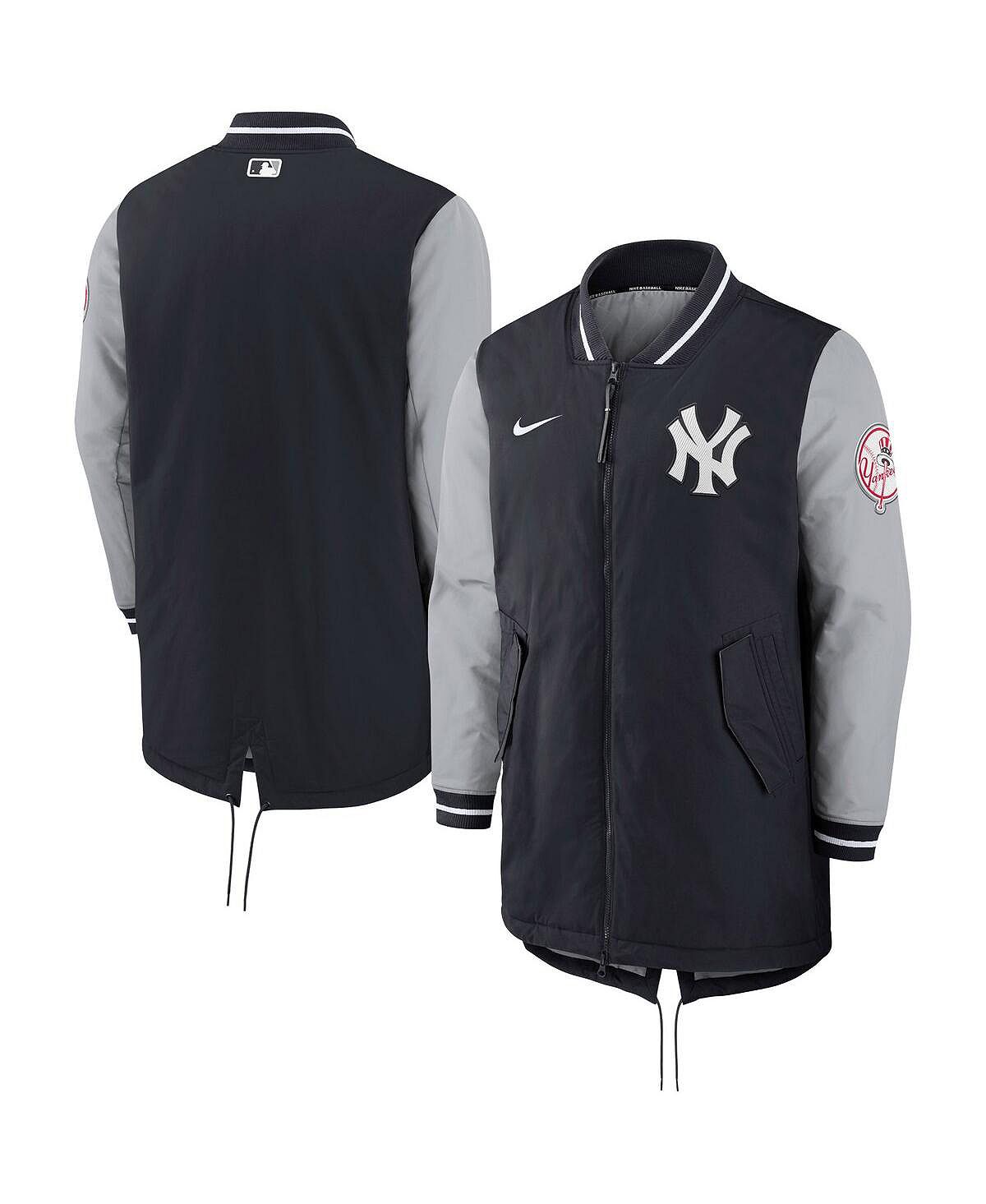 Мужская темно-синяя куртка new york yankees dugout performance с молнией во всю длину Nike, синий