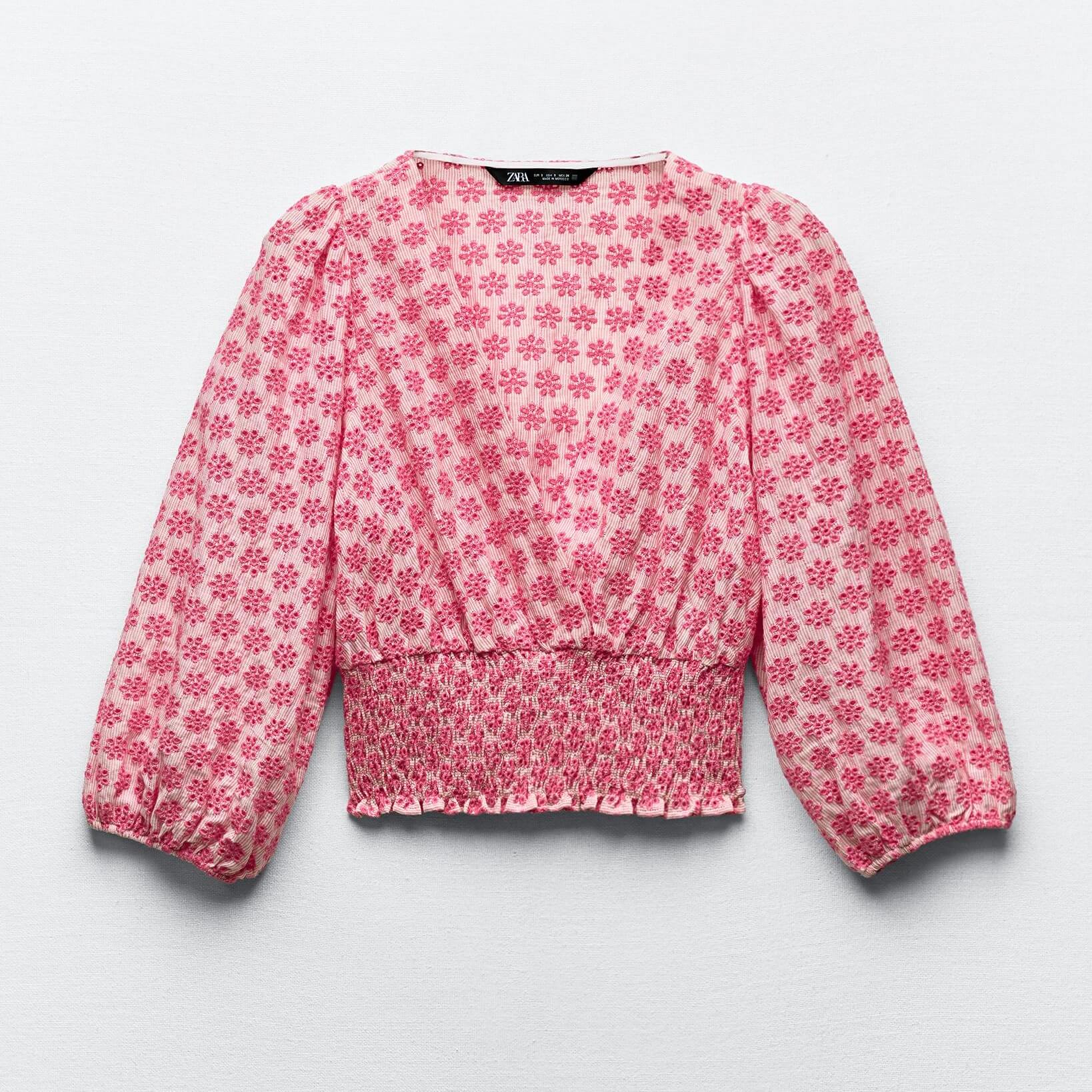 Кроп топ Zara Cutwork Embroidery, розовый кроп топ zara check knit розовый