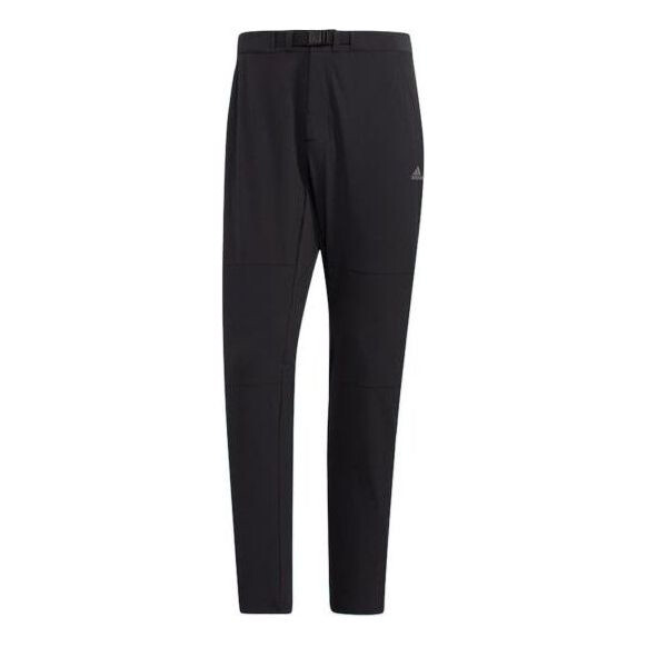 

Спортивные штаны Adidas Solid Color Embroidered Logo Mid Waist Lacing Straight Sports Black, Черный