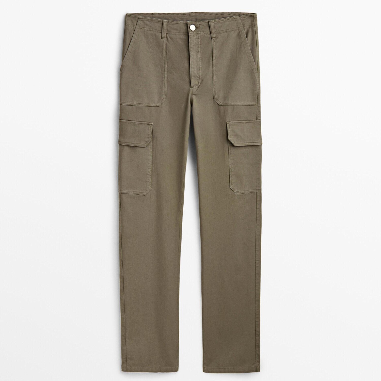 

Брюки Massimo Dutti Cotton Blend Cargo, хаки