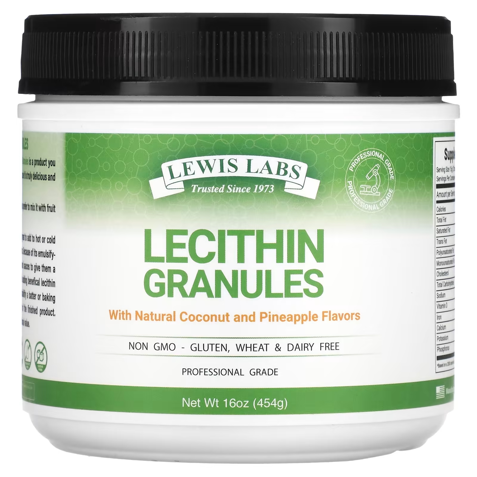 Lewis Labs Lecithin Granules Natural Coconut and Pineapple, 454г lewis labs lecithin granules natural coconut and pineapple 16 oz 454 g