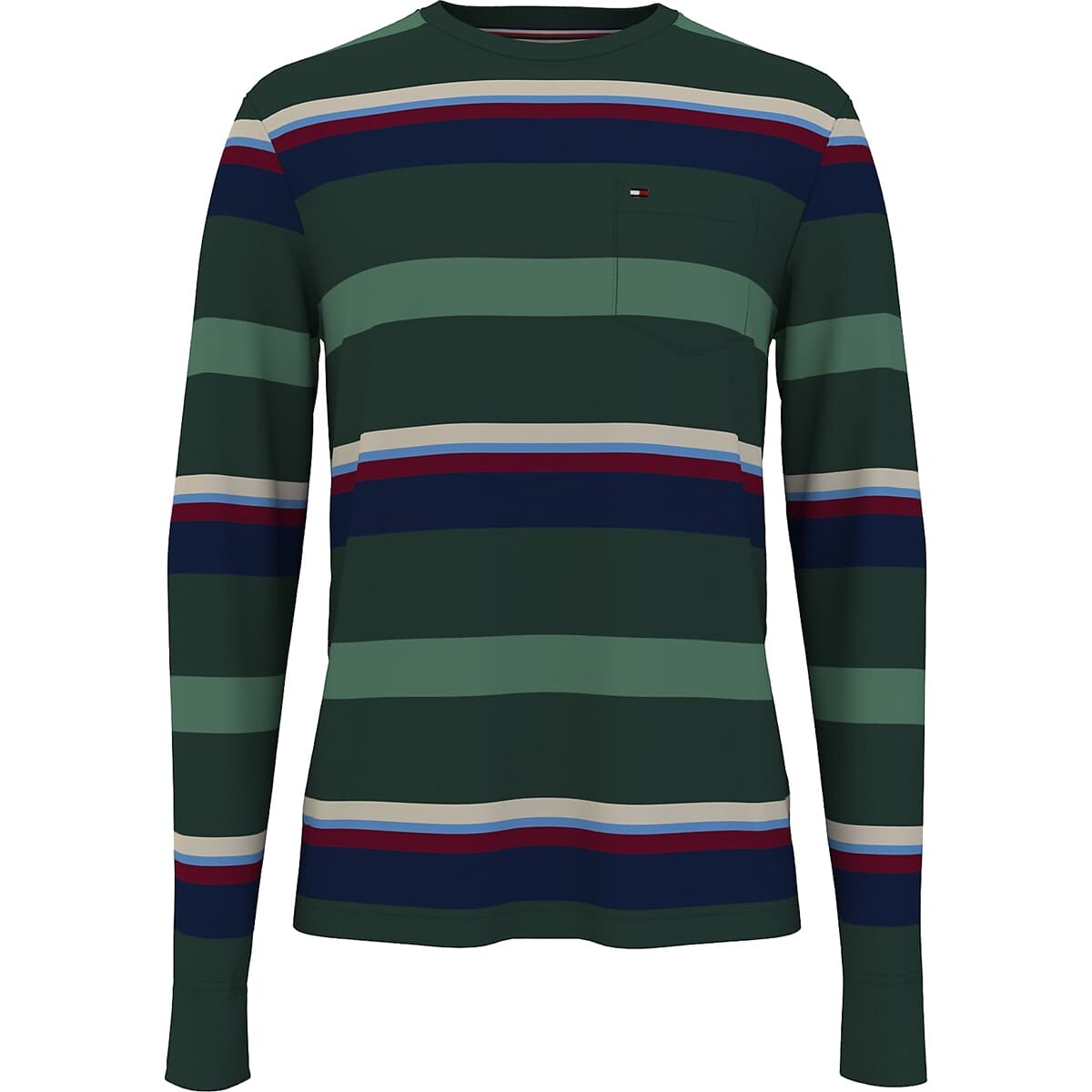 

Лонгслив Tommy Hilfiger Stripe, темно-зеленый
